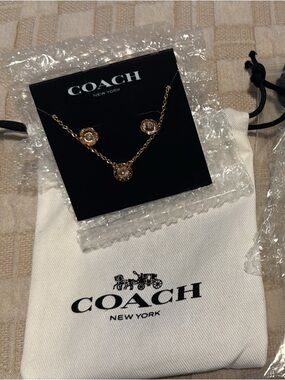 NEW coach necklace and earrings set